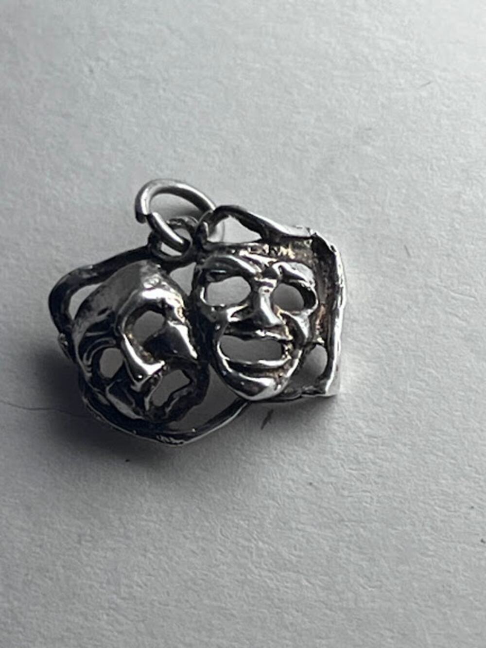 Vintage English Sterling Silver Charm COMEDY & DRAMA Theatre Masks